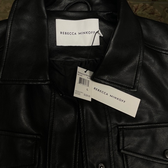 Rebecca Minkoff Leather Shacket MSRP $228 Size Large - Picture 4 of 5